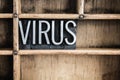 Virus Concept Metal Letterpress Word in Drawer Royalty Free Stock Photo