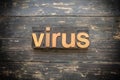 Virus Concept Vintage Wooden Letterpress Type Word Royalty Free Stock Photo