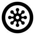 Virus Corona infaction Coronavirus COVID-19 Infection Virology icon in circle round black color vector illustration flat style