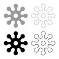 Virus Corona infaction Coronavirus COVID-19 Infection Virology icon outline set black grey color vector illustration flat style