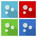Virus, coronavirus, covid-19, infection icon set, flat design vector illustration in eps 10 for webdesign and mobile applications