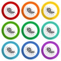 Virus, coronavirus, covid-19, infection vector icons, set of colorful flat design buttons for webdesign and mobile applications Royalty Free Stock Photo