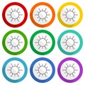 Virus, coronavirus, covid-19, infection vector icons, set of colorful flat design buttons for webdesign and mobile applications Royalty Free Stock Photo