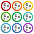 Virus, coronavirus, covid-19, infection vector icons, set of colorful flat design buttons for webdesign and mobile applications Royalty Free Stock Photo