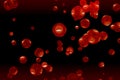 virus covid ball was mutation to flame lava color and red normal virus