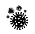 Virus COVID-19 Black Icon, Vector Illustration, Isolate On White Background Label. EPS10 Royalty Free Stock Photo