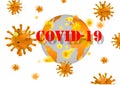 Virus covid-19 coronavirus pandemic earth planet isolated - 3d rendering