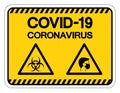 Virus COVID-19 Coronavirus Please Wear Masks Symbol Sign Vector Illustration Isolate On White Background Label. EPS10