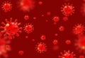 Virus covid-19  covid-19 virus coronavirus  red xmas christmas background - 3d rendering Royalty Free Stock Photo