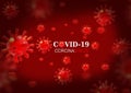 Virus covid-19  covid-19 virus coronavirus  red xmas christmas background - 3d rendering Royalty Free Stock Photo