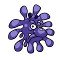 Virus COVID disease character bacterium sullen grimace face
