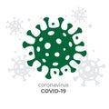 Virus covid-19 vector icon on white background, coronavirus logo concept. Influenza pandemic. Corona virus quarantine. Pneumonia