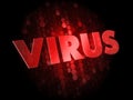 Virus on Dark Digital Background. Royalty Free Stock Photo