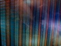 Virus detected, alert message. Scanning and identifying computer virus inside binary code listing Royalty Free Stock Photo