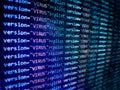 Virus detected, alert message. Scanning and identifying computer virus inside binary code listing Royalty Free Stock Photo