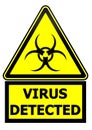 Virus detected. Warning sign