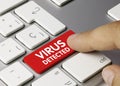 Virus detected - Inscription on Red Keyboard Key Royalty Free Stock Photo