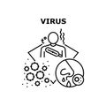 Virus Disease Vector Concept Black Illustration