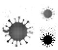 Virus Dissipation Halftone Dotted Icon