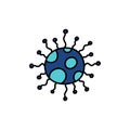 Virus doodle icon, vector colour line illustration Royalty Free Stock Photo