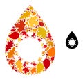 Virus Drop Autumn Collage Icon with Fall Leaves Royalty Free Stock Photo