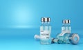 virus drug vaccine vials medicine bottles syringe injection
