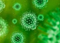 Virus.Element 3d.Vector.Illustration, molecule in green color, with specular texture. Covid-19.CoronaVirus. Lime Green and Dark Gr Royalty Free Stock Photo
