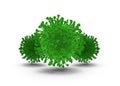 Virus.Element 3d.Vector.Illustration, molecule in green color, with specular texture. Covid-19.CoronaVirus. Lime Green and Dark Gr Royalty Free Stock Photo