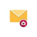 Virus email flat icon