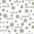 Virus epidemic seamless pattern. Backdrop with illustration of novel Coronavirus 2019-nCoV background. Ornamental COVID-19 medical