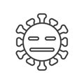 Virus Expressionless Face line icon