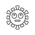 Virus Face with Rolling Eyes line icon