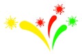 Virus Fireworks Raster Icon Flat Illustration