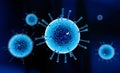 Virus, flu, view of a virus under a microscope, infectious disease Royalty Free Stock Photo