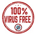 100% virus free sign or stamp