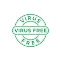 Virus free stamp vector illustration isolated on white background Royalty Free Stock Photo