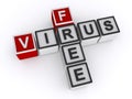 Virus free word block on white