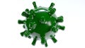 Virus in green color on white