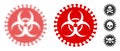 Virus Hazard Halftone and Solid Icon