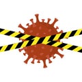 Virus hazard zone with warning tape