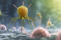 Virus-Host Evolution and Innovation. Coronavirus disease COVID-19 infection 3D medical illustration. Royalty Free Stock Photo