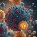 virus in a human blood cell, Royalty Free Stock Photo