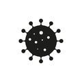Virus icon. Black and white vector illustration. Microbial infection symbol. Royalty Free Stock Photo