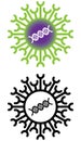 DNA RNA chain virus microbe icon