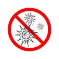 Virus Icon With Red Forbidden Sign On White