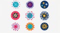 Virus Illustrations in Different Colors Royalty Free Stock Photo