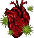 virus infect a human heart vector illustration