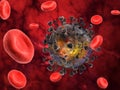 The virus infects human blood. 3D illustration Royalty Free Stock Photo