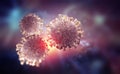 Virus inside cell. Replication and mutation of viruses