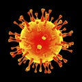 A virus isolated on black background Royalty Free Stock Photo